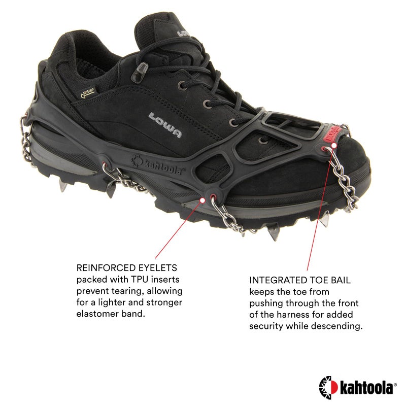 Kahtoola MICROspikes Footwear Traction for Winter Trail Hiking & Ice Mountaineering - Black - Large - Image 3